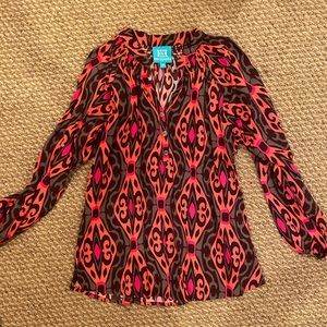 Escapada pink orange brown long sleeve top